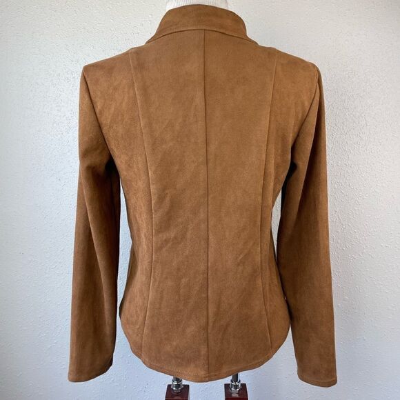 Style & Co Full Zip Brown Velour Style Jacket Size M EUC - Picture 6 of 9